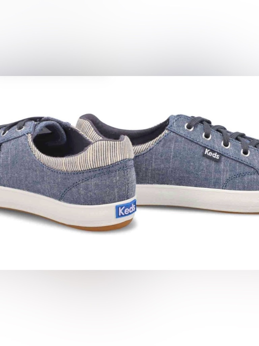 Keds | Chambray Navy Lace-Up Sneaker | Size 9